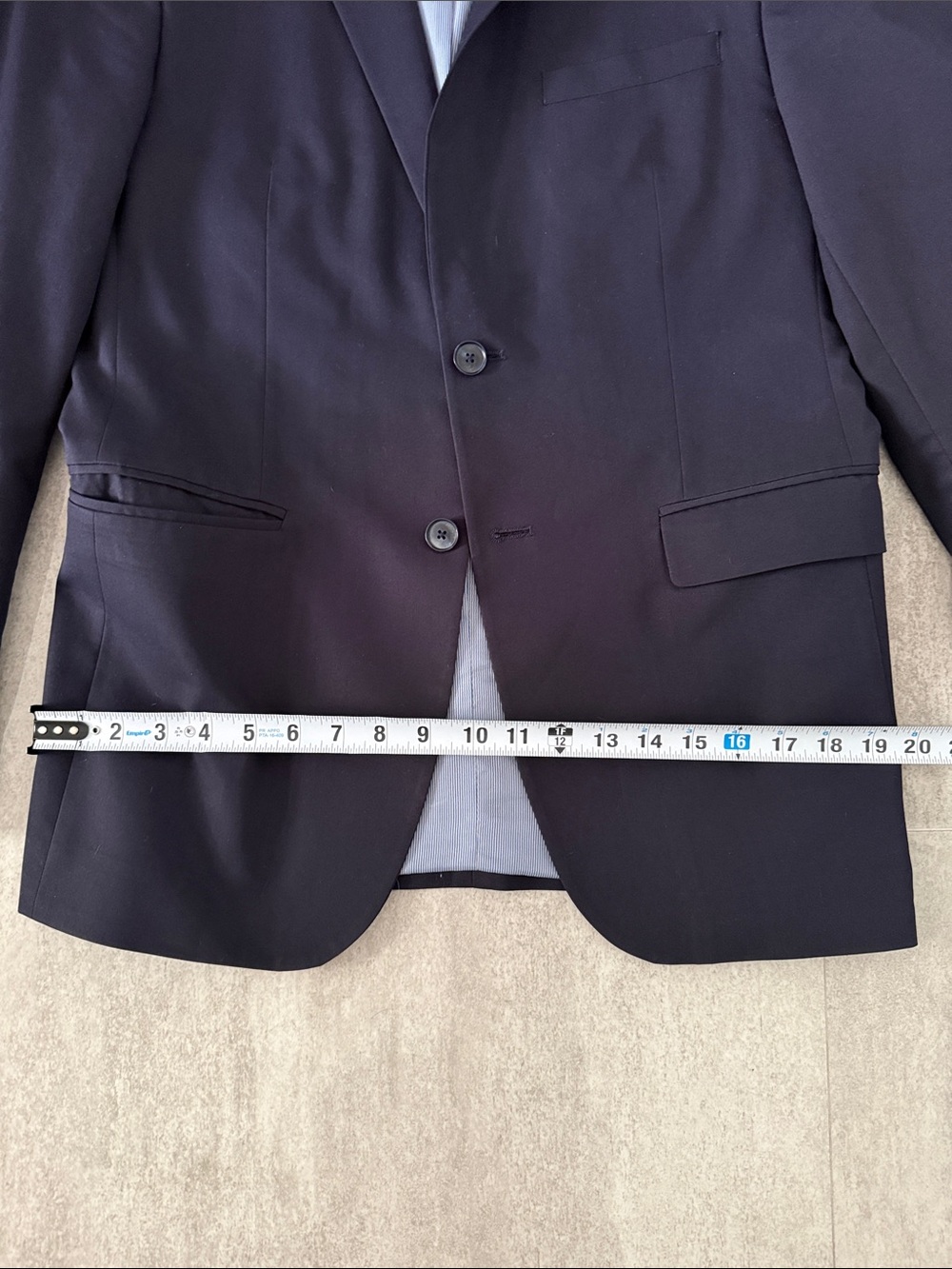 Zara Man Full Suit Navy Blue Slim Fit Jacket 38R Pants 31 Modern Tailored - Picture 3 of 13